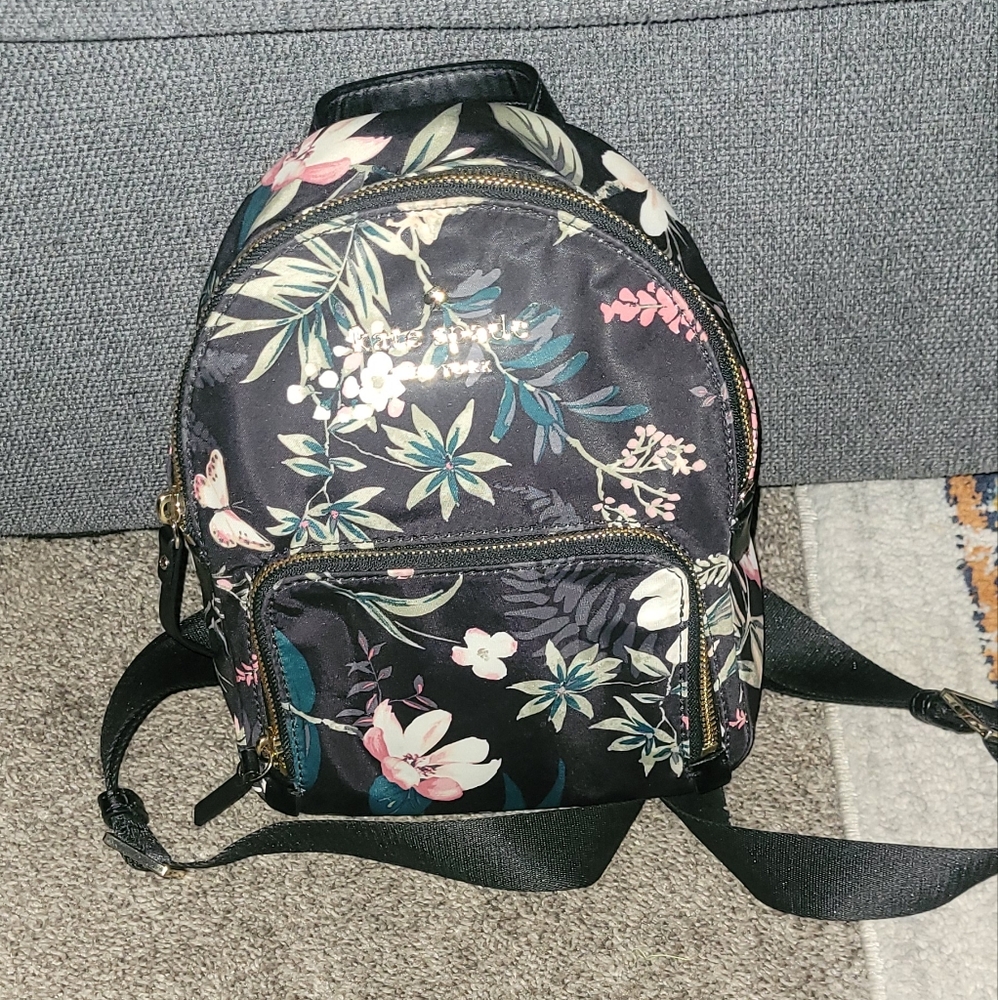 Kate Spade Black Floral Backpack